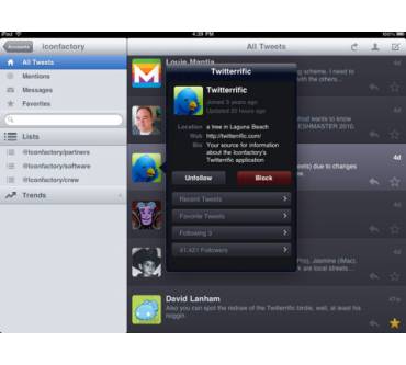 Produktbild The Iconfactory Twitterrific 1.1 (für iPad)