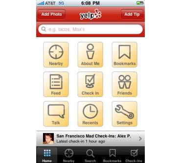 Produktbild Yelp Travel App