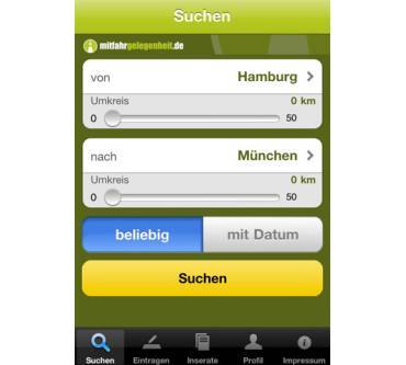 Produktbild Mitfahrgelegenheit App