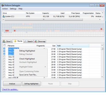 Produktbild Piriform Defraggler 2.06