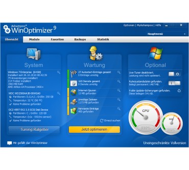 Produktbild Ashampoo WinOptimizer 9