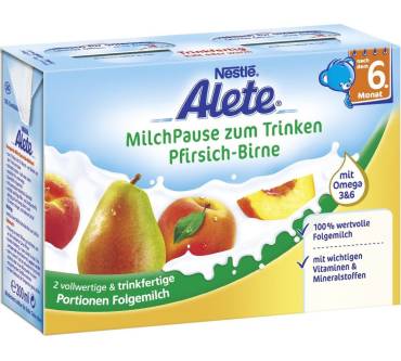 Produktbild Alete bewusst MilchPause zum Trinken Pfirsich-Birne