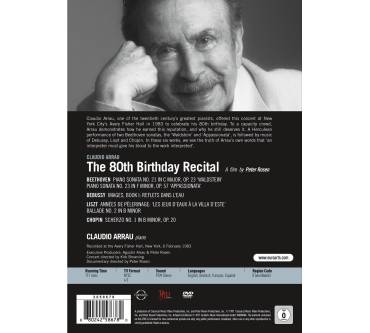 Produktbild DVD Claudio Arrau - The 80th Birthday Recital