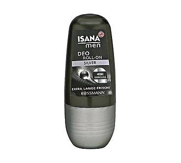 Produktbild Rossmann / Isana Men Deo Roll-On Silver 48h Wirkung