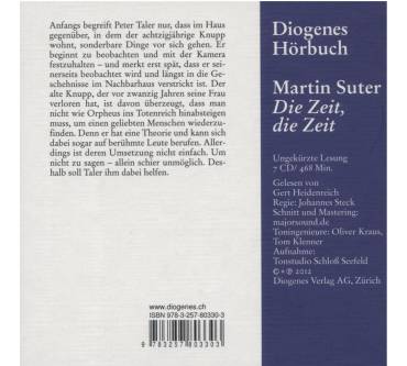 Produktbild Martin Suter Die Zeit, die Zeit