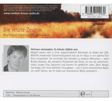 Produktbild Nora Roberts Die letzte Zeugin