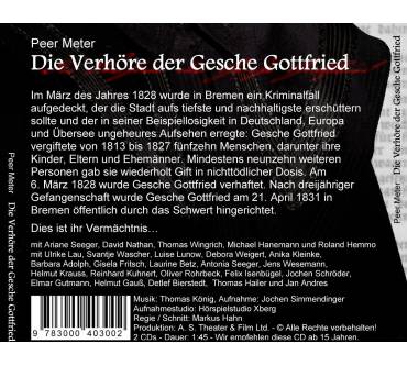 Produktbild Peer Meter Die Verhöre der Gesche Gottfried