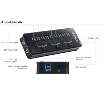 Produktbild Orico Technologies USB 3.0 Hub 10 Port H10C1