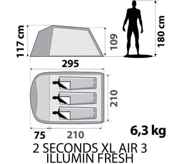 Produktbild Quechua 2 Seconds XL Air III Illumin Fresh