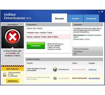 Produktbild Uniblue Driver Scanner 2014