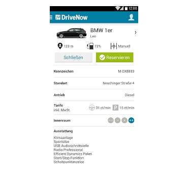 Produktbild DriveNow Carsharing App