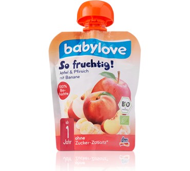 Produktbild dm / Babylove So Fruchtig! Apfel & Pfirsich mit Banane