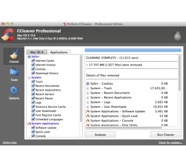 Produktbild Piriform CCleaner (für Mac)