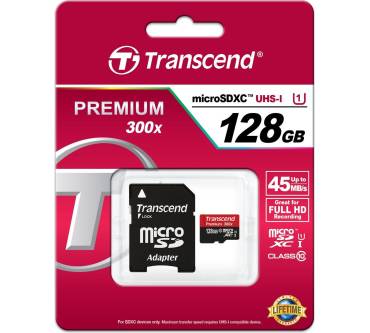 Produktbild Transcend Premium 300x microSDXC Class 10 UHS-I (128 GB)