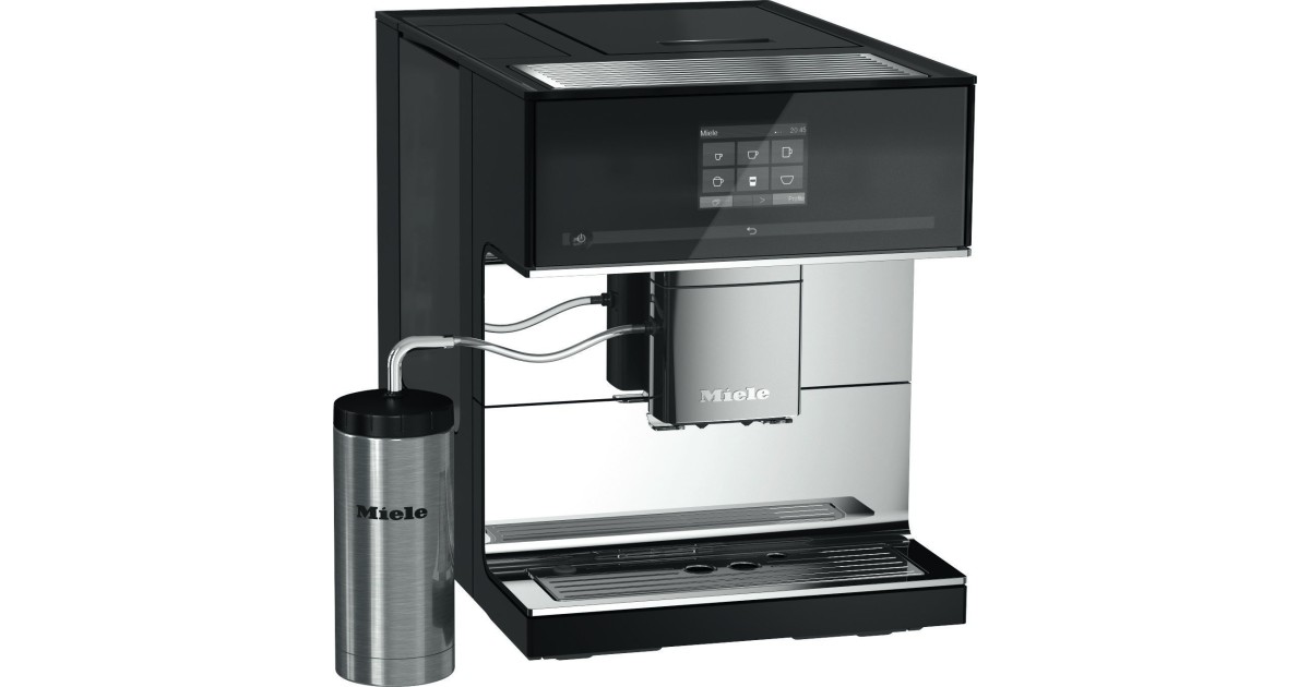 | zum Analyse im Unsere automatischem CM Miele Kaffeevollautomat mit Milchschaum Test 7500