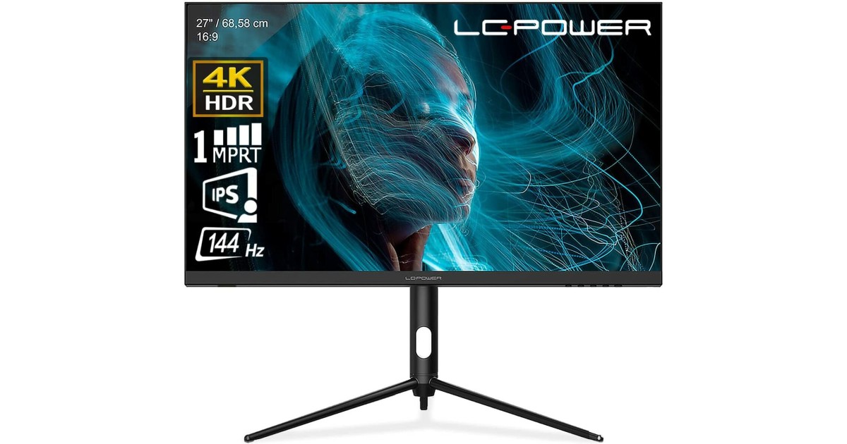 LC-POWER 27 Zoll 4K Ultra HD 144Hz Gaming Monitor, 3840 x 2160