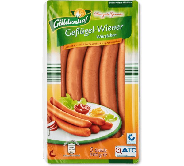 Geflügel-Wiener Aldi Test: / Güldenhof Nord im Würstchen 1,9 gut