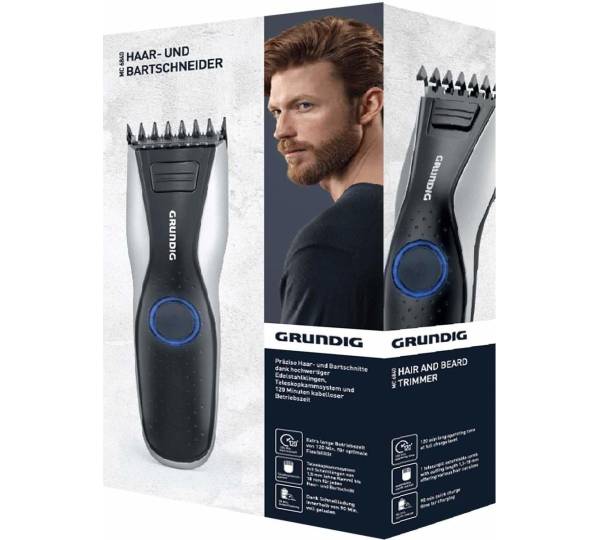 Grundig MC6840: 1,9 gut und Einfacher Bart- langer | Akkulaufzeit mit Haarschneider
