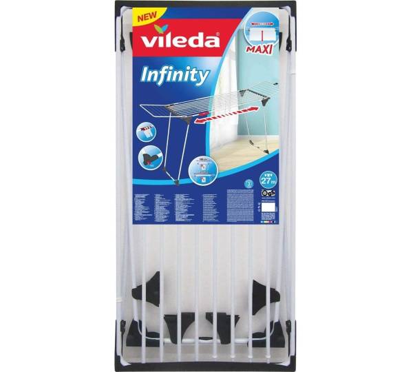 Vileda Infinity: 1,6 gut zu für drei | Erweiterbarer mit Wäscheladungen Wäscheständer Platz bis