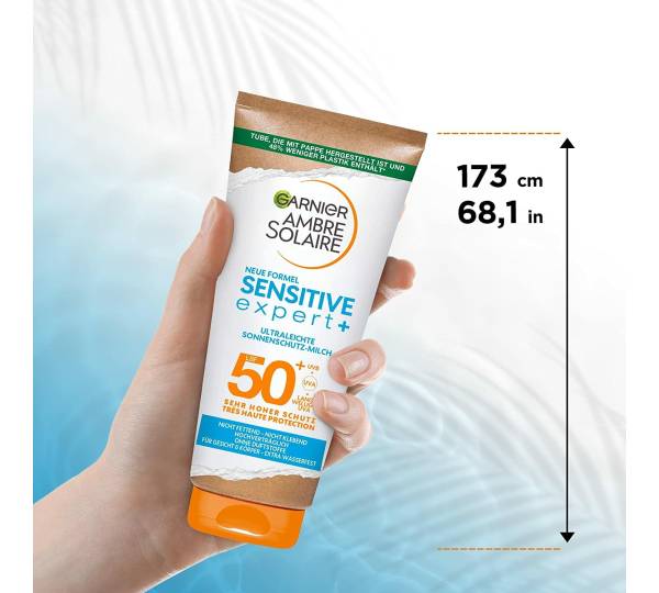 Unsere Expert+ Analyse Sensitive Garnier Sonnenmilch 50+ Solair | im Ambre Test zur LSF