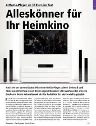 Computer - Das Magazin für die Praxis: Alleskönner für Ihr Heimkino (Ausgabe: 3)