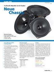 Klang + Ton: Neue Chassis (Ausgabe: 4)