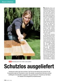 ÖKO-TEST: „Schutzlos ausgeliefert“ - lösemittelbasierte Holzlasuren (Ausgabe: 4)