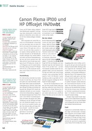 Macwelt: Canon Pixma iP100 un HP Officejet H470wbt (Ausgabe: 8)