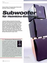 Heimkino: Subwoofer für Heimkino-Einsteiger (Ausgabe: 8-9/2010)