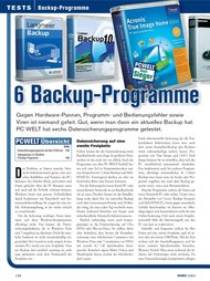 PC-WELT: 6 Backup-Programme im Vergleich (Ausgabe: 12)