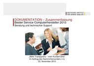 Deutsches Institut für Service-Qualität (DISQ): Bester Service Computerhersteller 2010 (Vergleichstest)