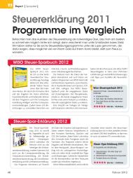 PC NEWS: Steuererklärung 2011 - Programme im Vergleich (Ausgabe: Nr. 2 (Februar/März 2012))